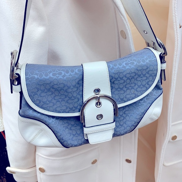 Light blue vintage Coach bag.